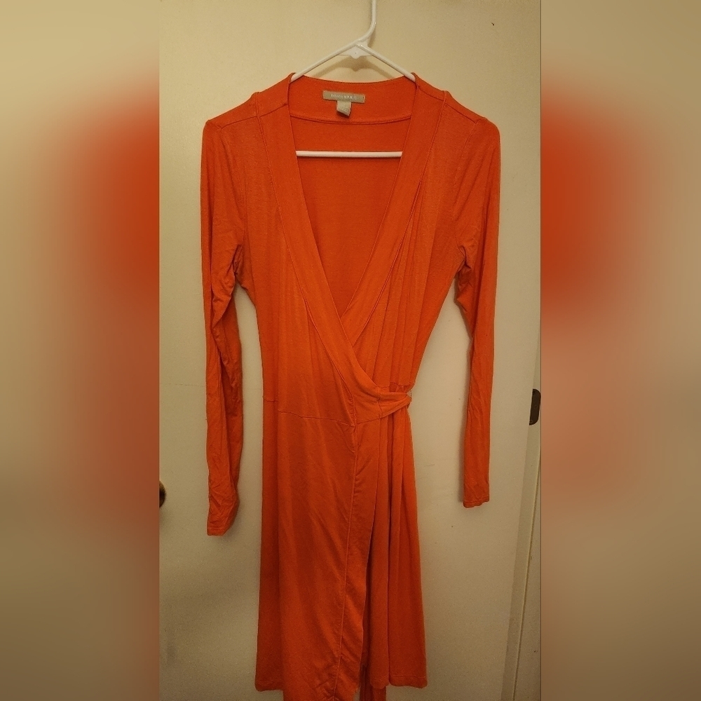 Banana Republic coral wrap dress size Small